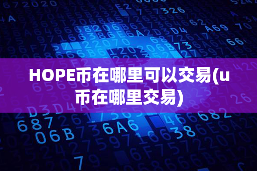 HOPE币在哪里可以交易(u币在哪里交易)