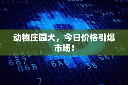 动物庄园犬，今日价格引爆市场！